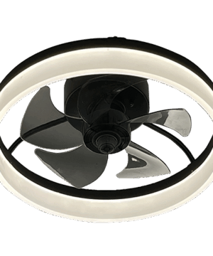 Heyli - Ventilador de techo LED 19Plg acabado negro y aspas transparentes, 3CCT - 30W con control