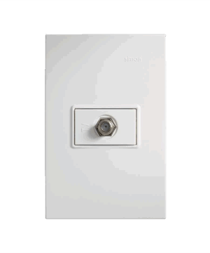 Placa 1 módulo con 1 toma TV coaxial acabado blanco
