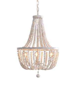 Fernanda I - Lámpara colgante de interior doble altura acabado blanco, 4 luces