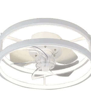 Alanis I - Ventilador de techo LED 15Plg acabado blanco y aspas transparentes, 3CCT - 35W con control