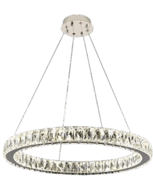 Olivia - Lámpara colgante de interior con 1 aro LED acabado dorado, 3CCT - 63W, 50cm