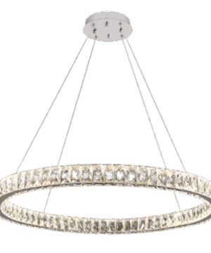 Olivia - Lámpara colgante de interior con 1 aro LED acabado dorado, 3CCT - 88W, 70cm