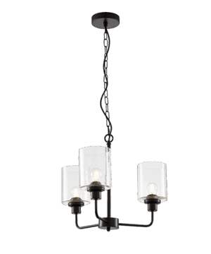 Tiki II - Lámpara colgante de interior acabado negro mate, 3 luces
