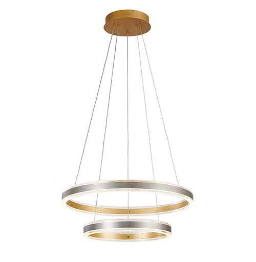 Orbis I – Lámpara colgante de interior 2 aros LED acabado gris con control remoto, 3CCT – 116W - Imagen 3