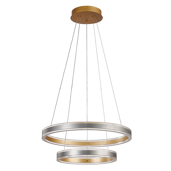 Orbis I – Lámpara colgante de interior 2 aros LED acabado gris con control remoto, 3CCT – 116W - Imagen 4