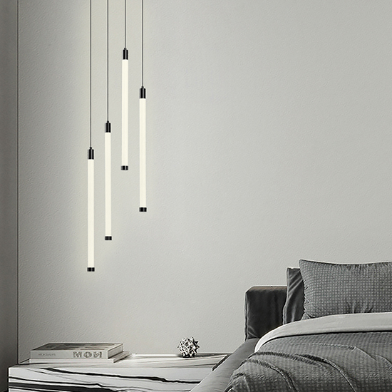 Ainara – Lámpara colgante de interior LED doble altura acabado negro, 4000K – 48W - Imagen 3