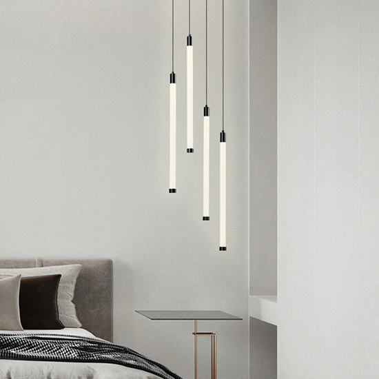 Ainara – Lámpara colgante de interior LED doble altura acabado negro, 4000K – 48W - Imagen 4