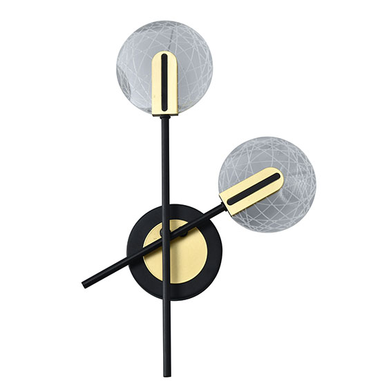 Azaria - Lámpara de pared interior LED acabado dorado y negro, 4000K - 8W - Imagen 3